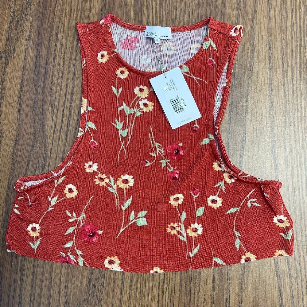 WeWoreWhat Roses and Daisies Cropped Shirt, XS - NWT